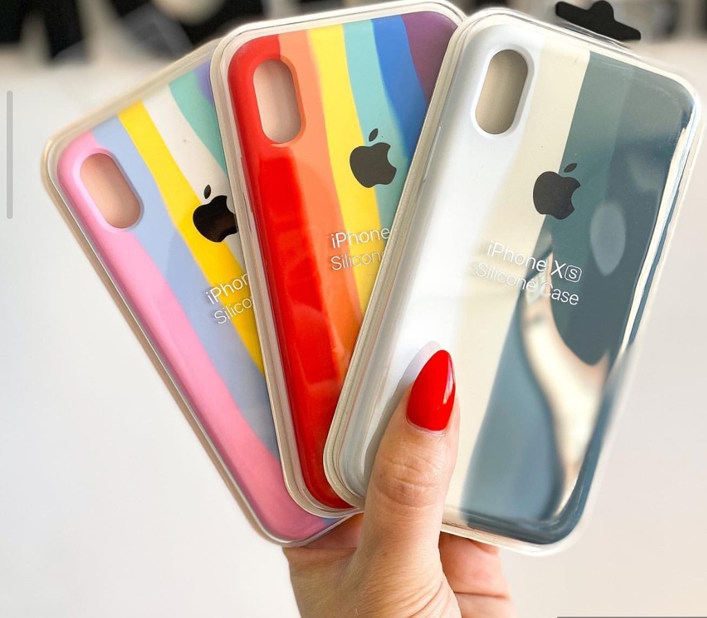 IP XS MAX SILICONE CASE ARCOIRIS