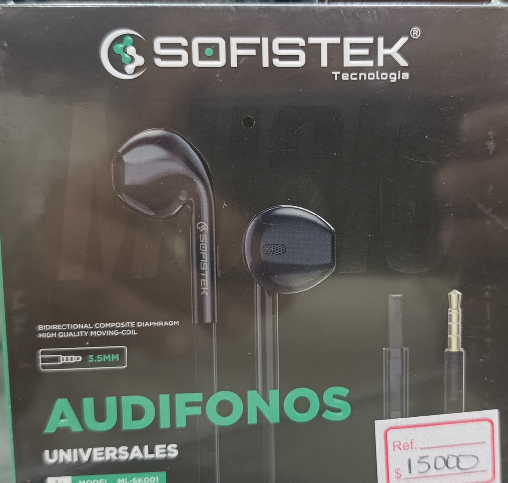SOFISTEK MANO LIBRES PLUG 3.5MM ML-SK001