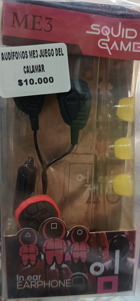 AUDÍFONOS ME3 JUEGO DEL CALAMAR 