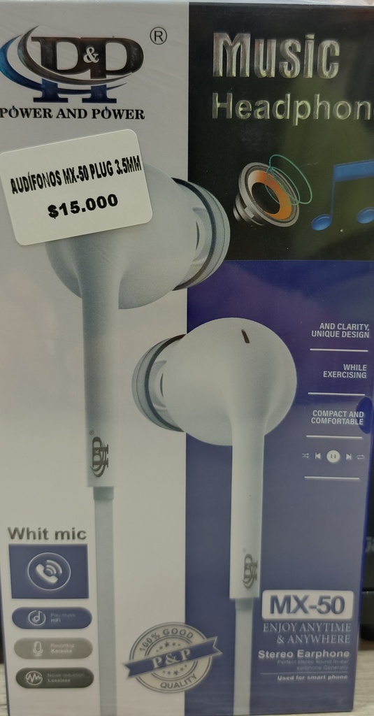 AUDÍFONOS MX-50 PLUG 3.5MM