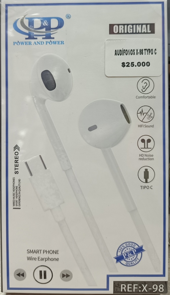 AUDÍFONOS X-98 TYPO C