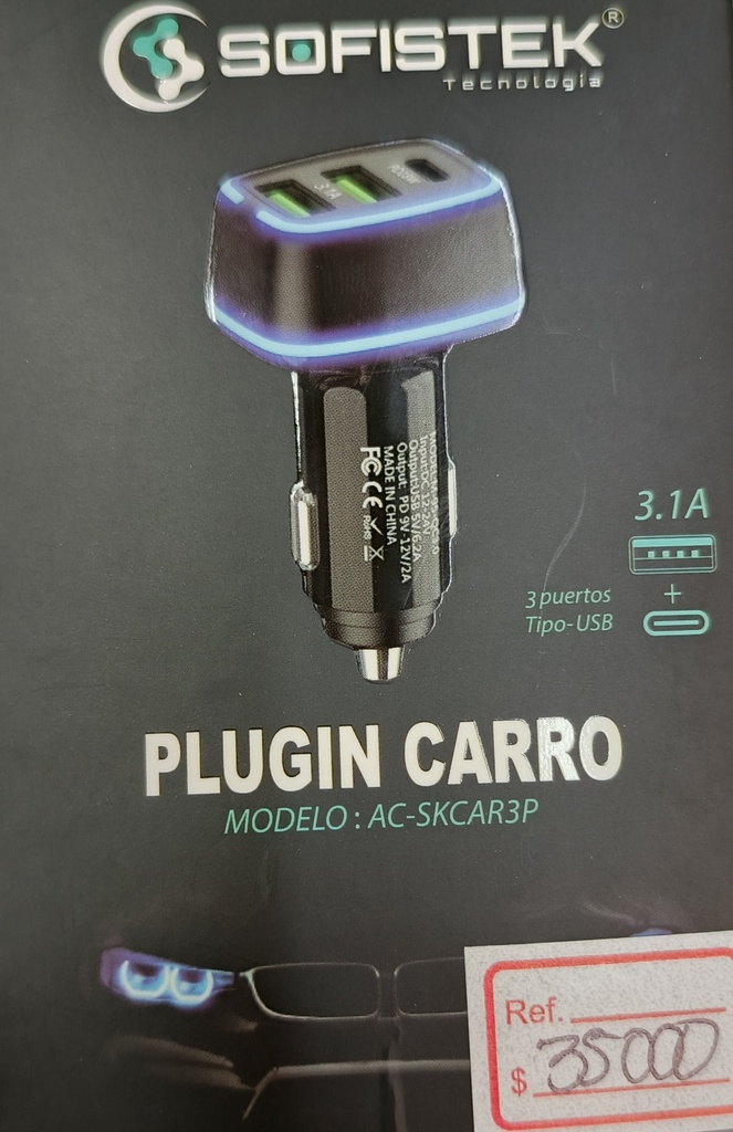 CARGADOR CARRO  AC-SKCAR3P 