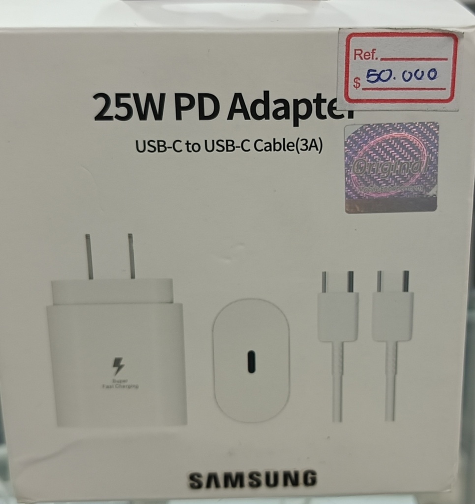 CARGADOR SAMSUNG 25W USB  C-C (3A)