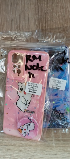 [ACCMOV] REDMI NOTE 11 CASE DISEÑO DAMA + POPSOCKER