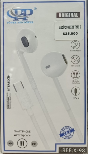[ACCMOV] AUDÍFONOS X-98 TYPO C
