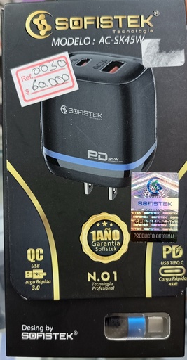 [ACCMOV] CARGADOR SOFISTECK AC-SK45W